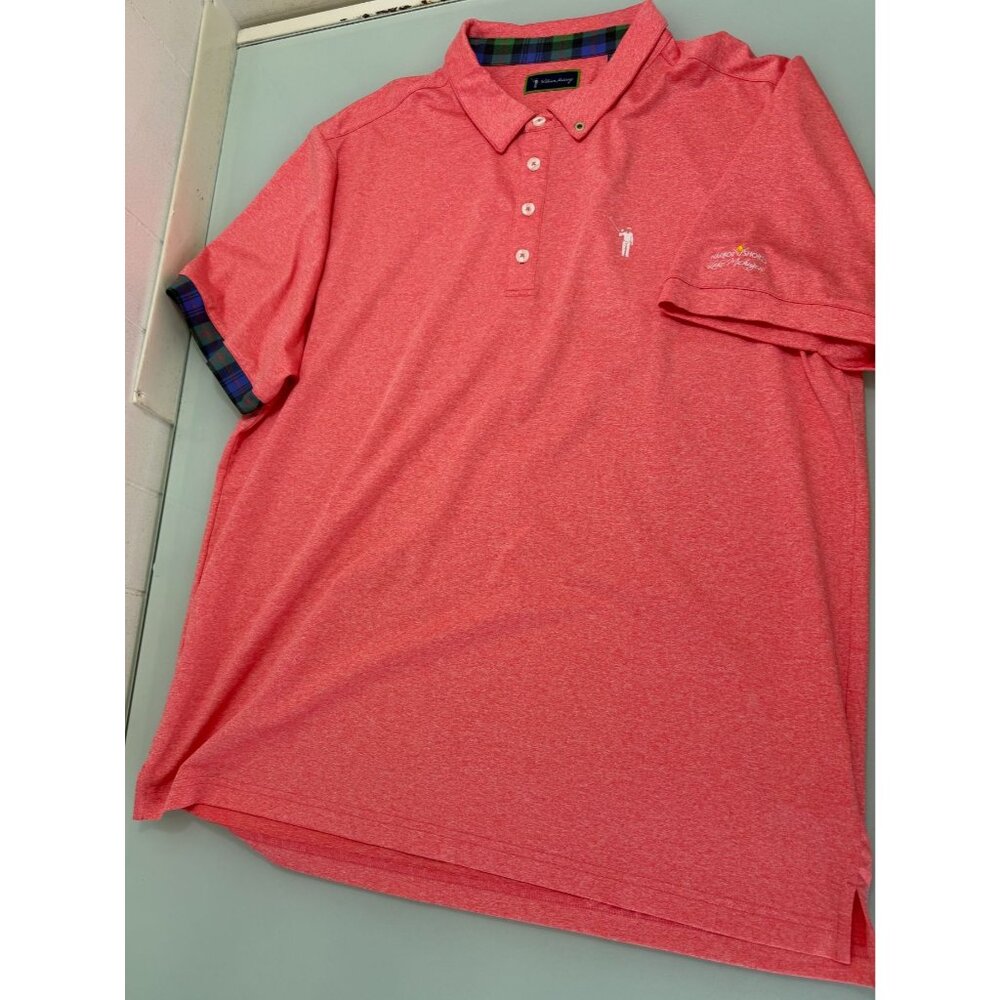 William Murray Golf Polo Shirt Mens XL Performance Stretch Heather Pink - Picture 1 of 7